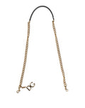 Dolce & Gabbana Tracolla Accessoria con Catena in Ottone Dorato e Stampa Leopardo Marrone