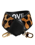 Tracolla reversibile leopardata nera Dolce & Gabbana