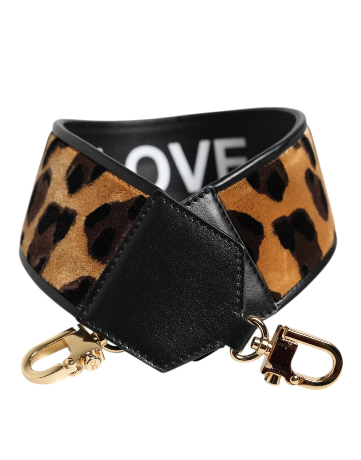 Tracolla reversibile leopardata nera Dolce & Gabbana