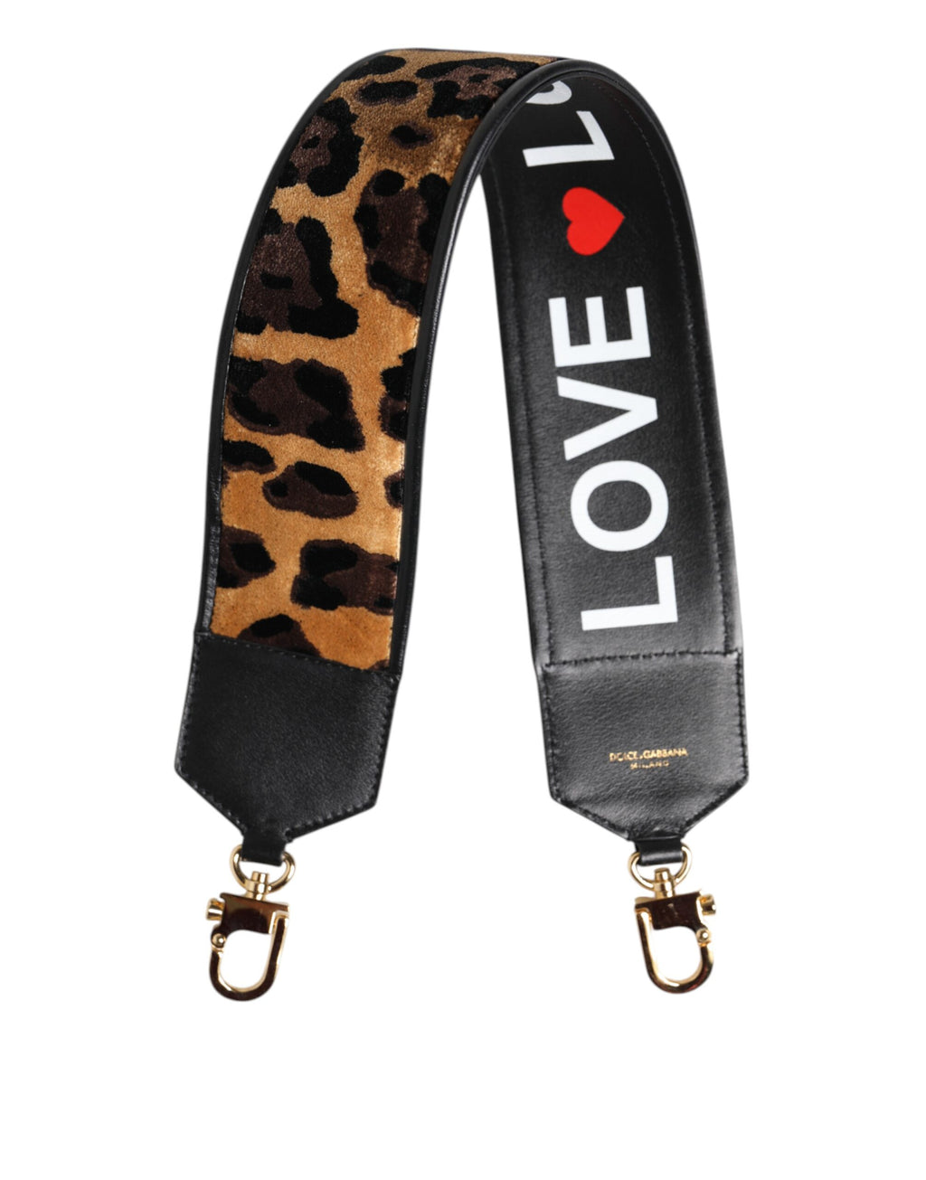 Tracolla reversibile leopardata nera Dolce & Gabbana