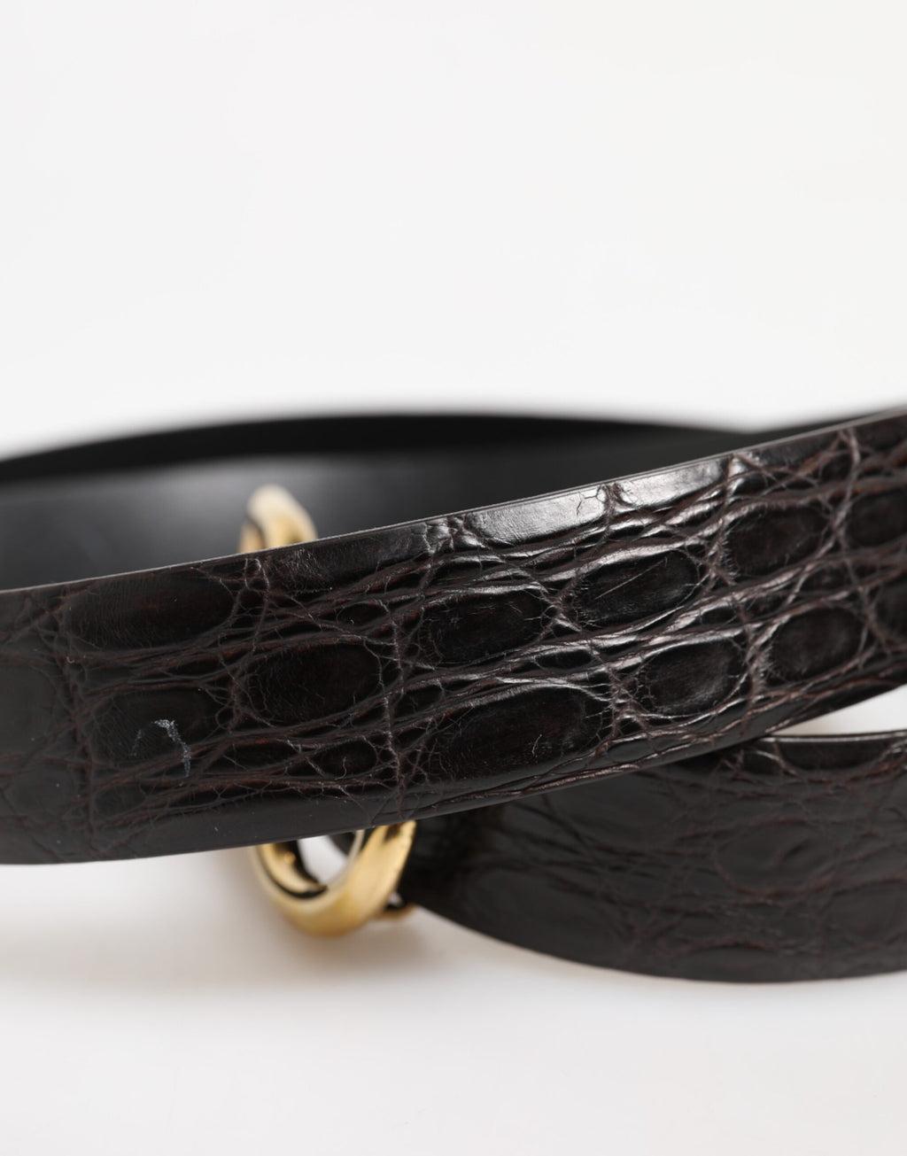 Cintura Dolce & Gabbana nera in pelle esotica con fibbia logo DG