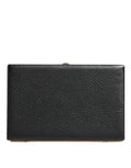 Dolce & Gabbana Borsa Clutch da Sera in Pelle Nera con Cornice Dorata