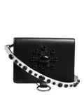 Portacarte/portafoglio Dolce & Gabbana in pelle nera con cristalli