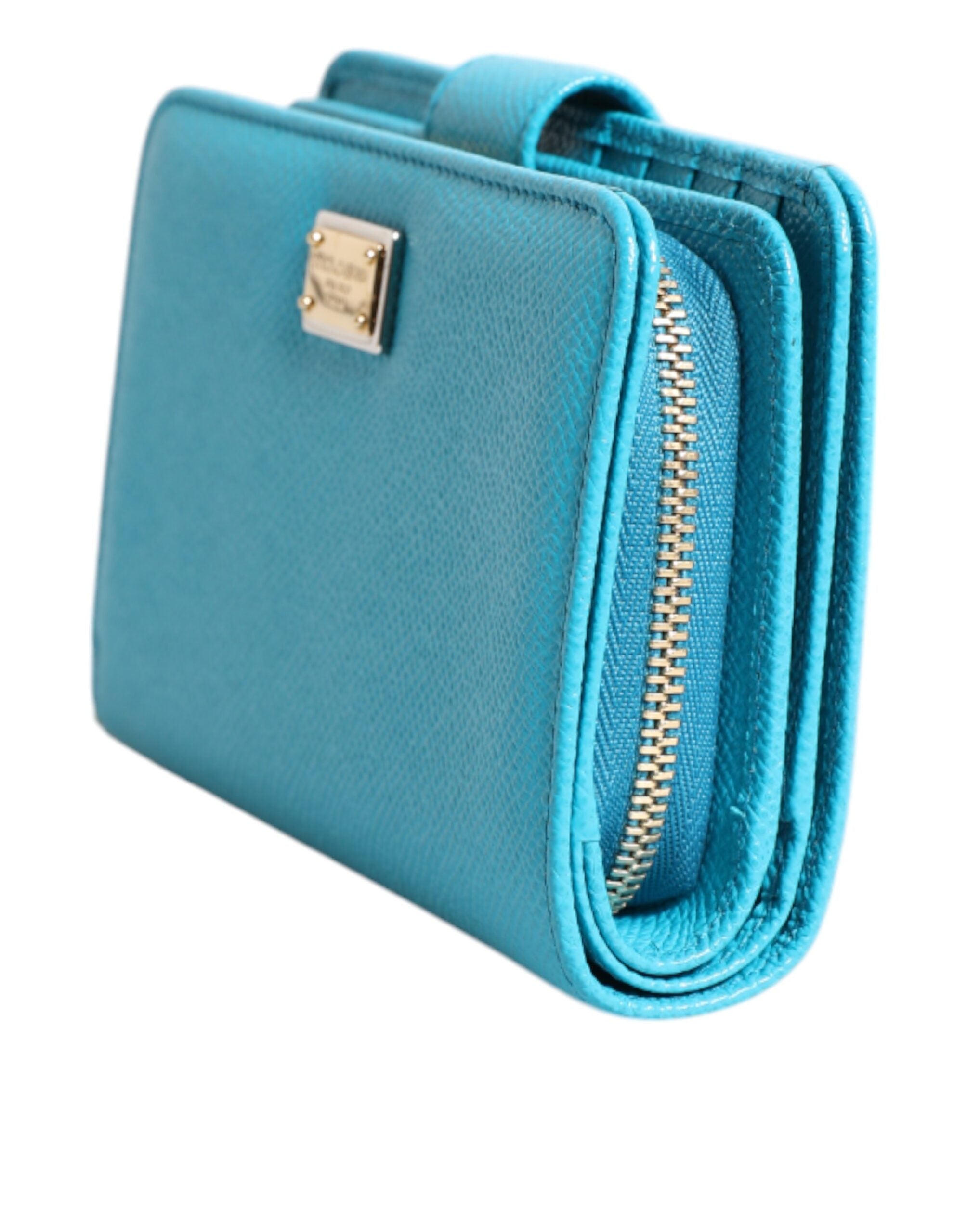 Portafoglio a soffietto lungo in pelle Light Blue Dolce & Gabbana