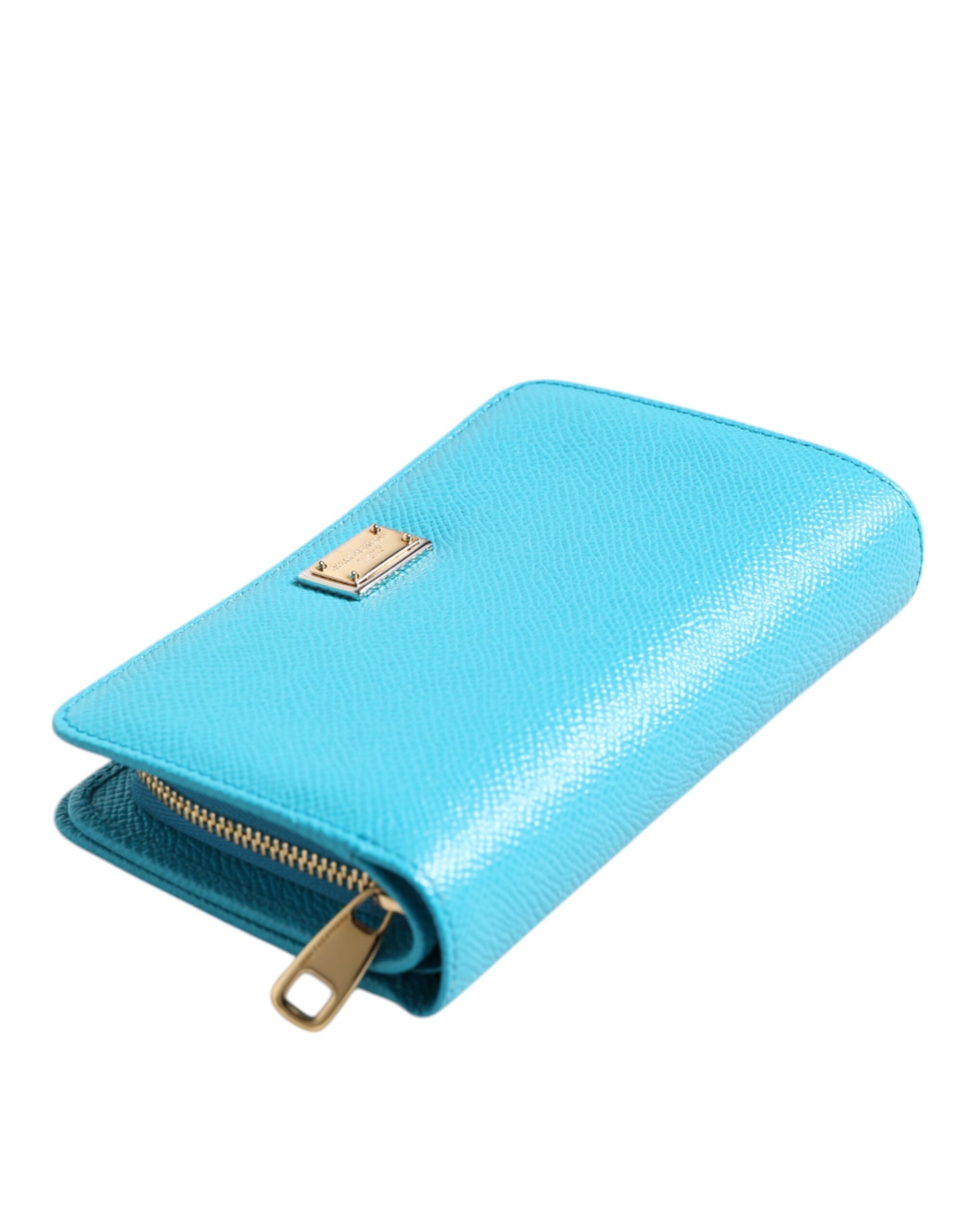 Portafoglio a soffietto lungo in pelle Light Blue Dolce & Gabbana