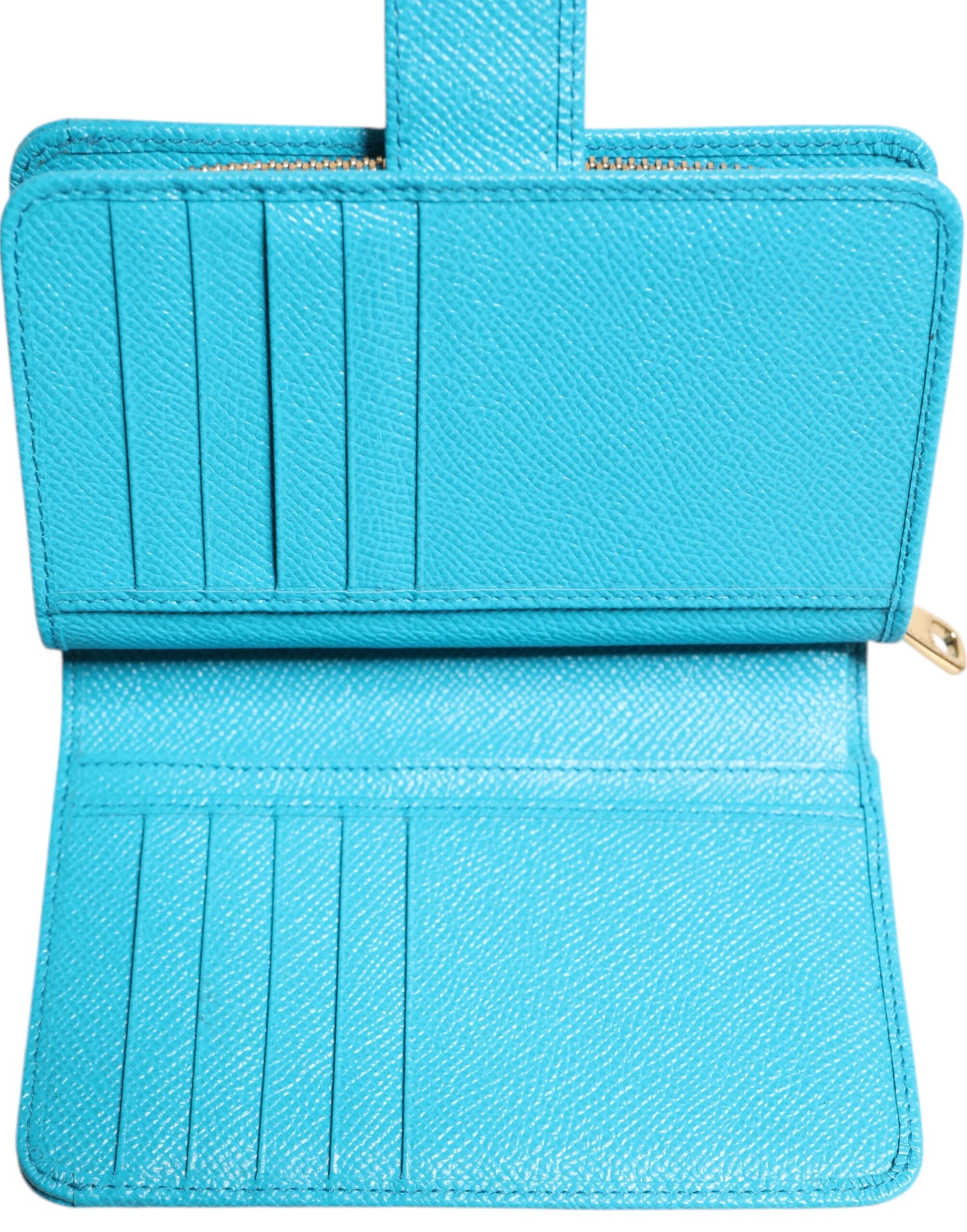 Portafoglio a soffietto lungo in pelle Light Blue Dolce & Gabbana