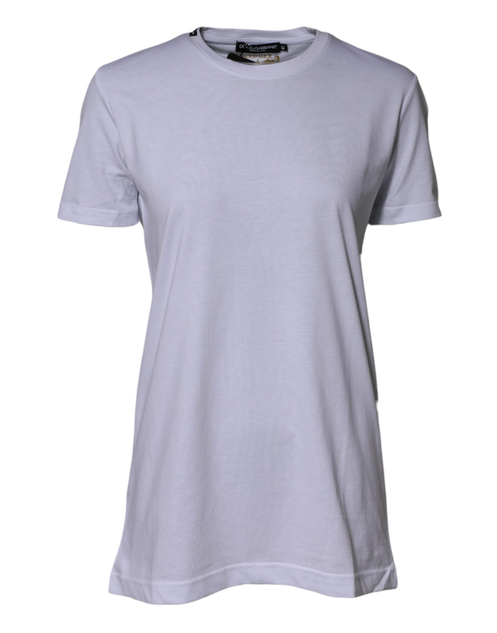 T-shirt girocollo Dolce & Gabbana in cotone bianco Goodluck 2023
