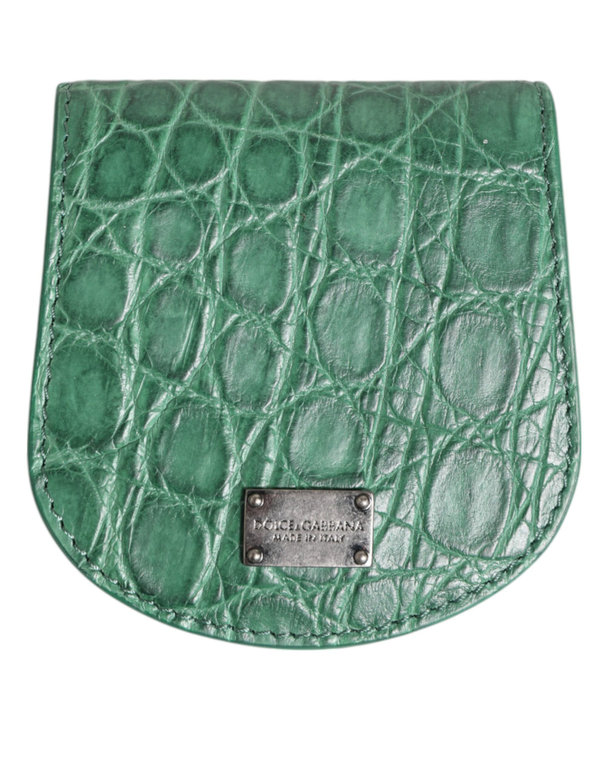 Dolce & Gabbana Portamonete Custodia Porta Condom Tascabile in Pelle Esotica Verde