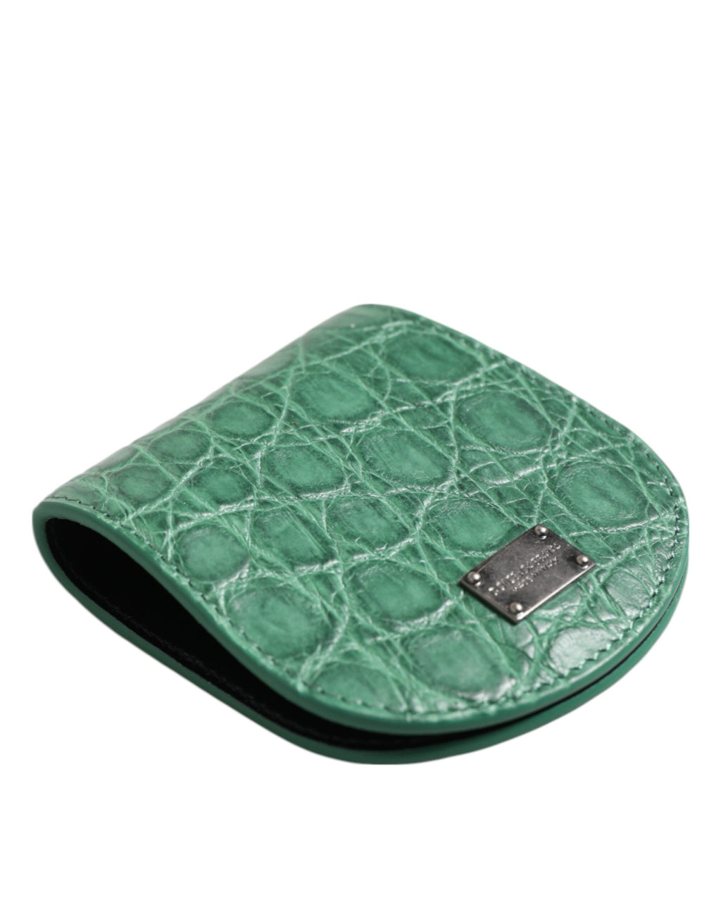 Dolce & Gabbana Portamonete Custodia Porta Condom Tascabile in Pelle Esotica Verde