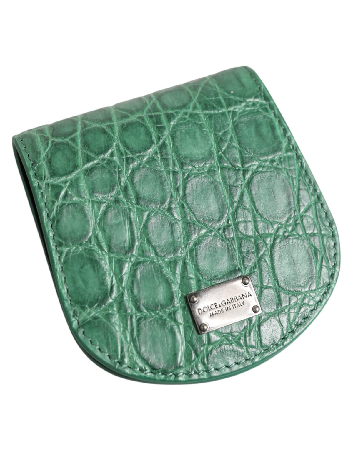 Dolce & Gabbana Portamonete Custodia Porta Condom Tascabile in Pelle Esotica Verde