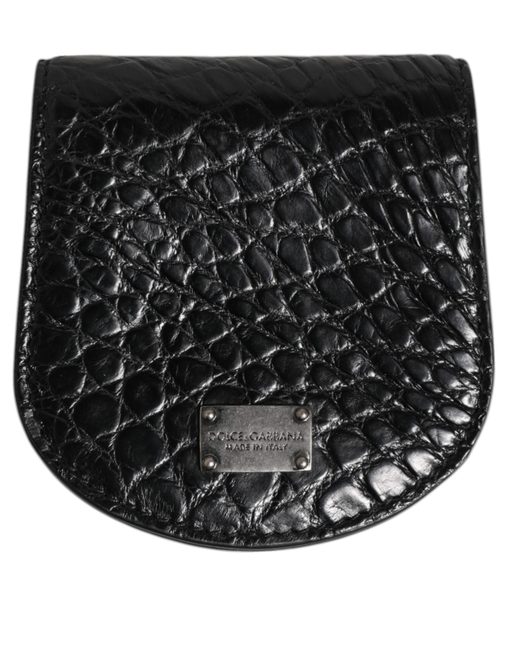 Dolce & Gabbana Portamonete Portacondom Tascabile in Pelle Esotica Nera