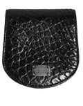 Dolce & Gabbana Portamonete Portacondom Tascabile in Pelle Esotica Nera