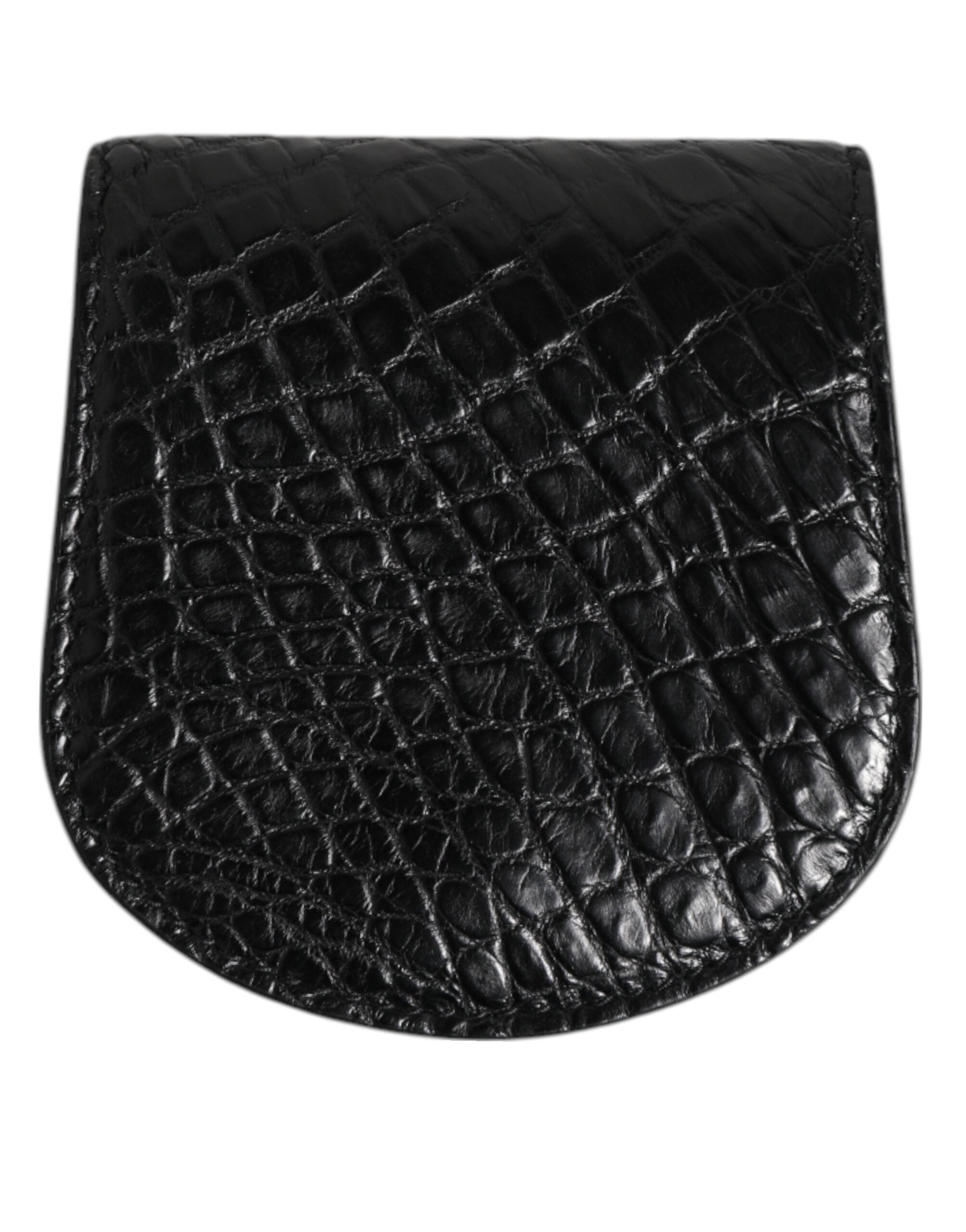 Dolce & Gabbana Portamonete Portacondom Tascabile in Pelle Esotica Nera