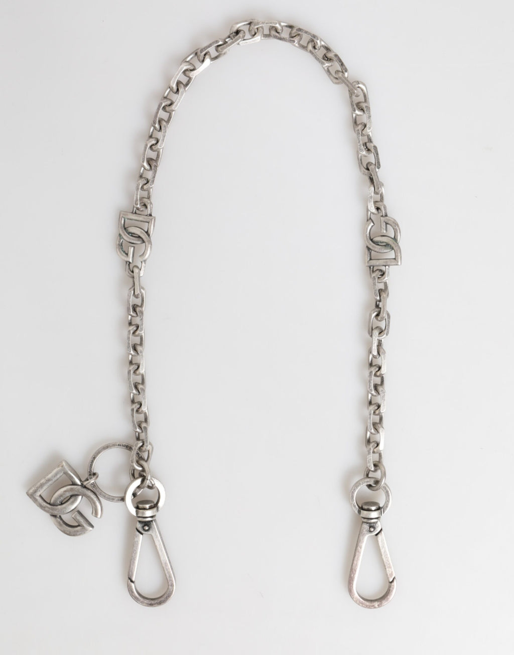 Collana da uomo Dolce & Gabbana a catena con logo DG in ottone argentato