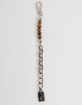 Bracciale da Uomo Dolce & Gabbana in Ottone con Catena Argentata, Perline e Chiusura a Moschettone con Logo