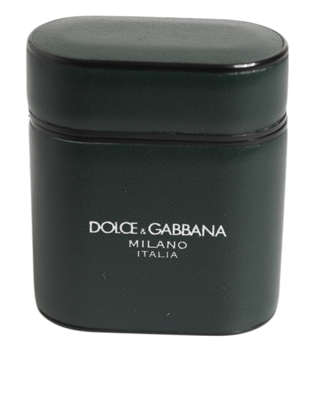 Dolce & Gabbana Custodia Nera in Pelle con Logo Stampato per Airpods da Uomo