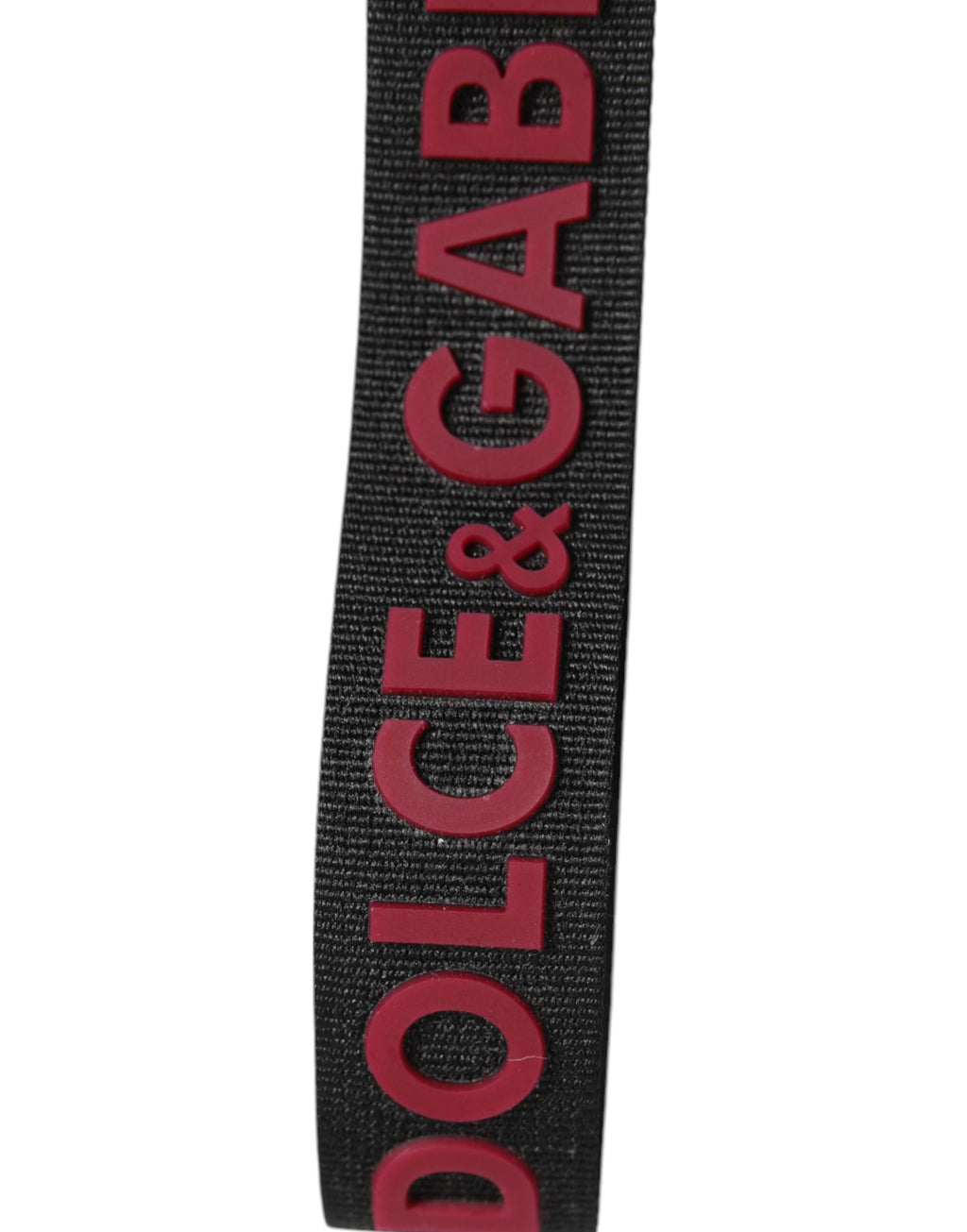 Dolce & Gabbana Portachiavi Uomo in Poliestere Nero Rosso con Logo DG Argento