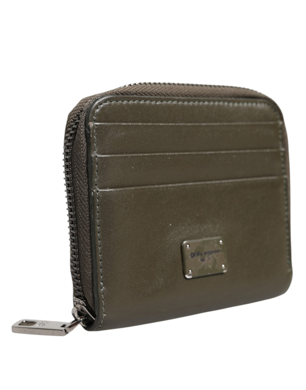 Portamonete Portacarte Dolce & Gabbana in Pelle Marrone con Placca Logo