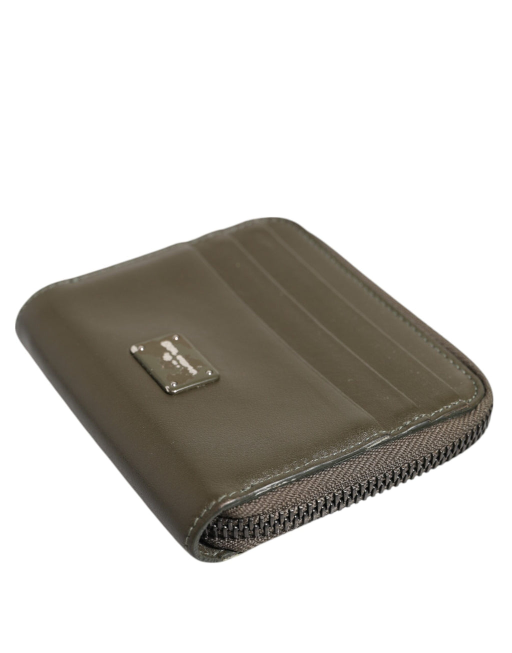 Portamonete Portacarte Dolce & Gabbana in Pelle Marrone con Placca Logo