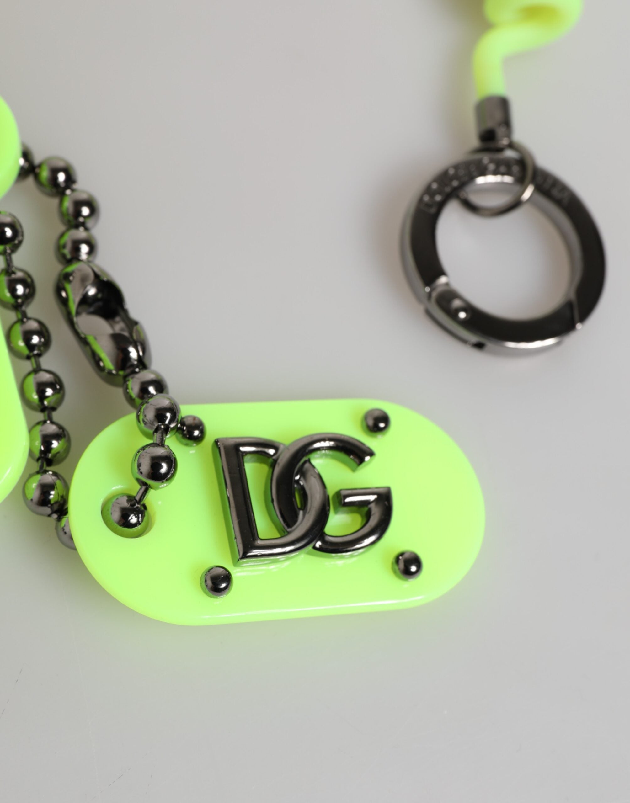 Portachiavi Dolce & Gabbana a Molla Verde Logo DG da Uomo