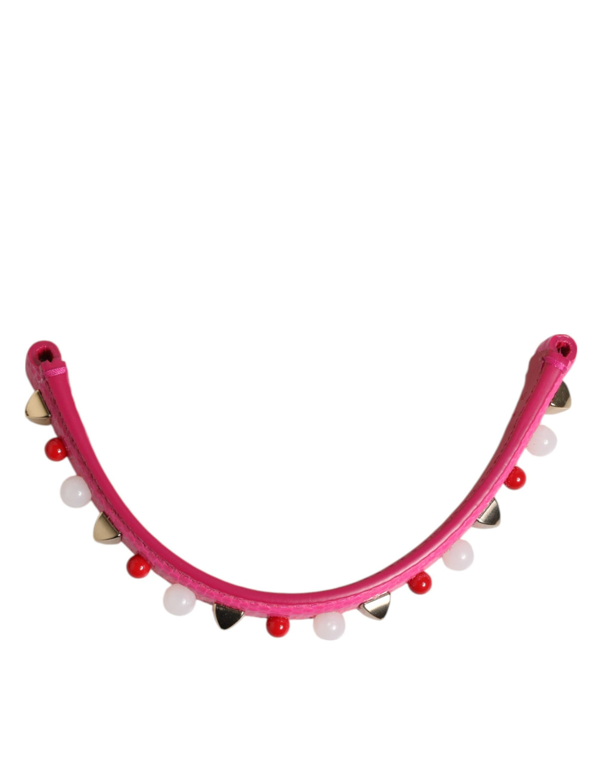 Dolce & Gabbana Manico Borsa in Pelle Rosa Impreziosito Tracolla Donna