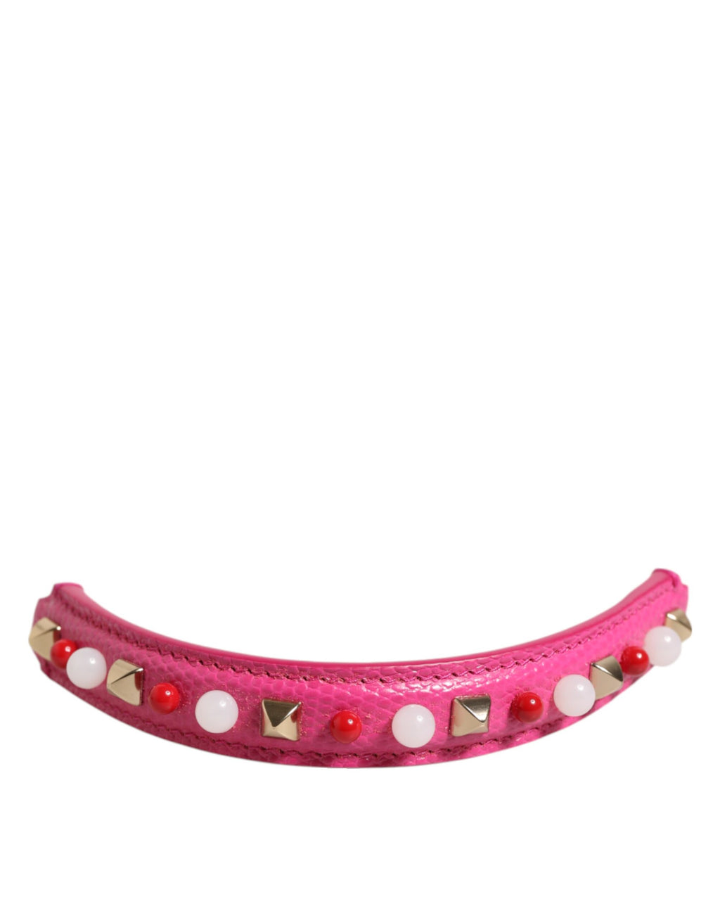 Dolce & Gabbana Manico Borsa in Pelle Rosa Impreziosito Tracolla Donna