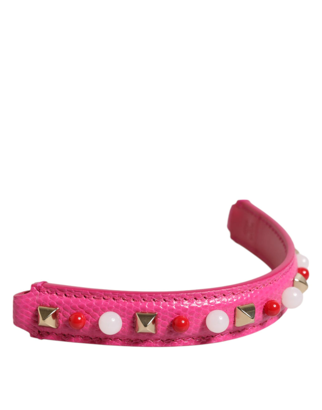 Dolce & Gabbana Manico Borsa in Pelle Rosa Impreziosito Tracolla Donna