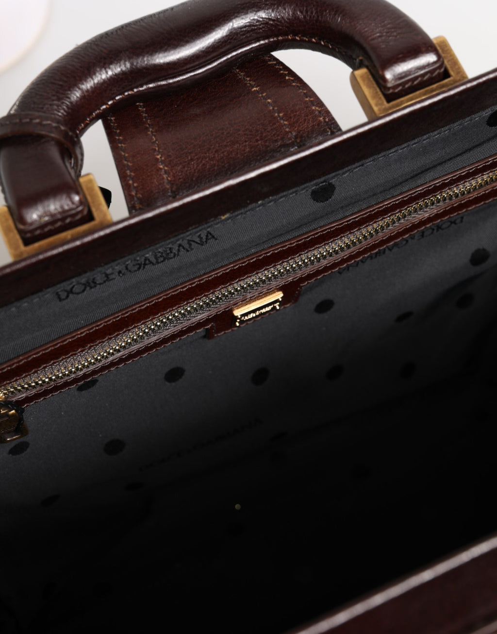Borsa da viaggio Dolce & Gabbana in pelle blu marrone jacquard floreale