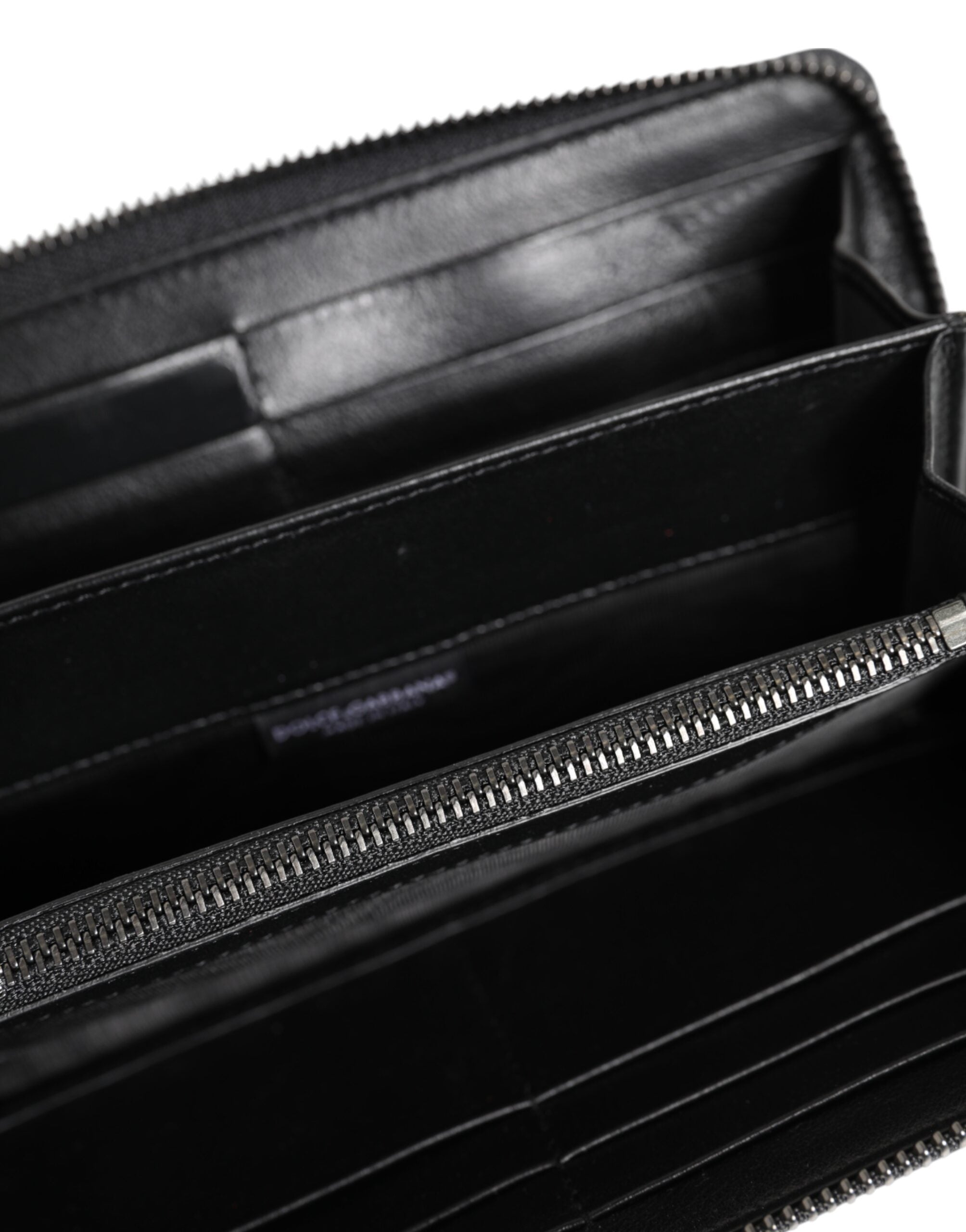 Portafoglio clutch continentale da uomo Dolce & Gabbana in pelle esotica nera e blu