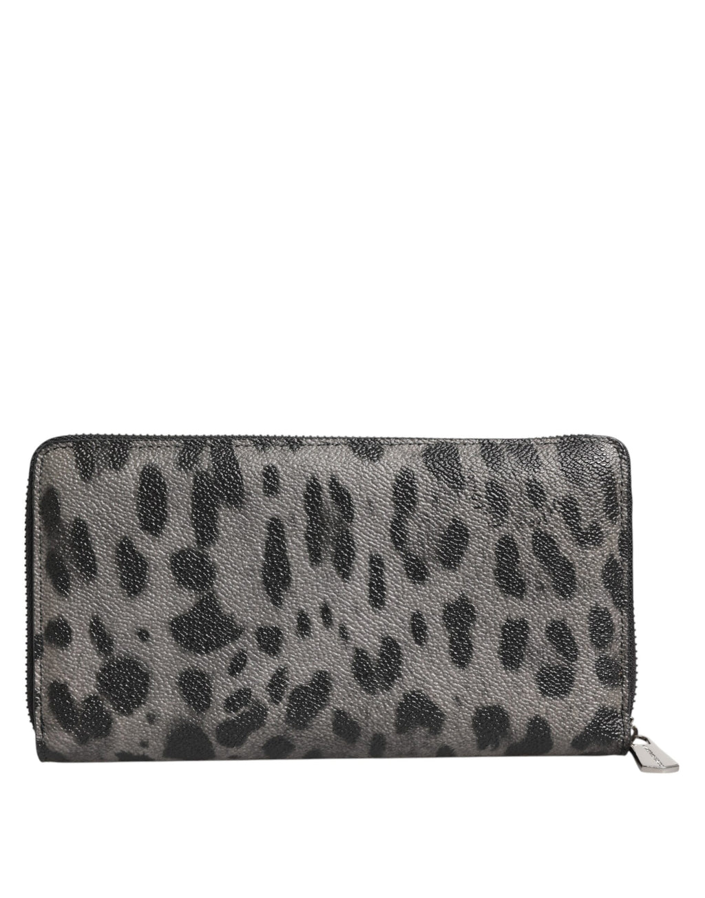 Dolce & Gabbana Portafoglio Continentale Zip Around In Pelle Leopardata Nera Grigia