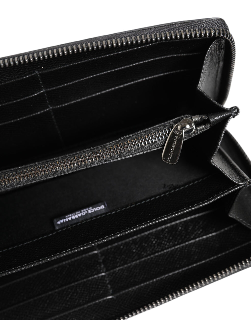 Dolce & Gabbana Portafoglio Continentale Zip Around In Pelle Leopardata Nera Grigia