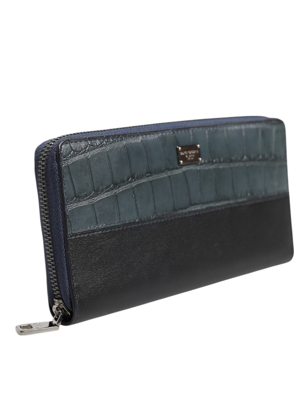 Dolce & Gabbana Portafoglio Continental da Uomo in Pelle Esotica Nero Blu