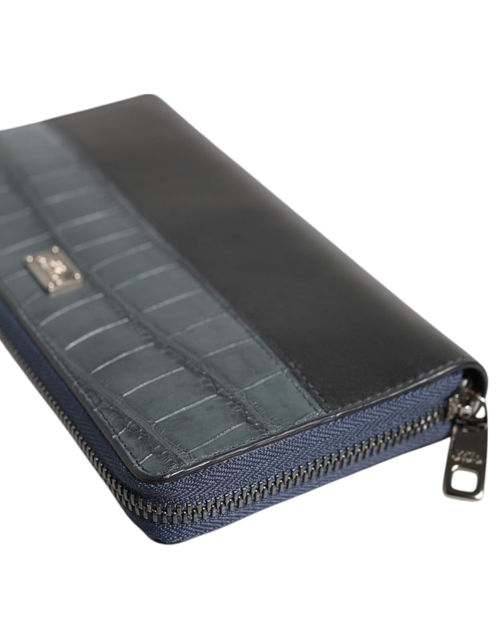 Dolce & Gabbana Portafoglio Continental da Uomo in Pelle Esotica Nero Blu