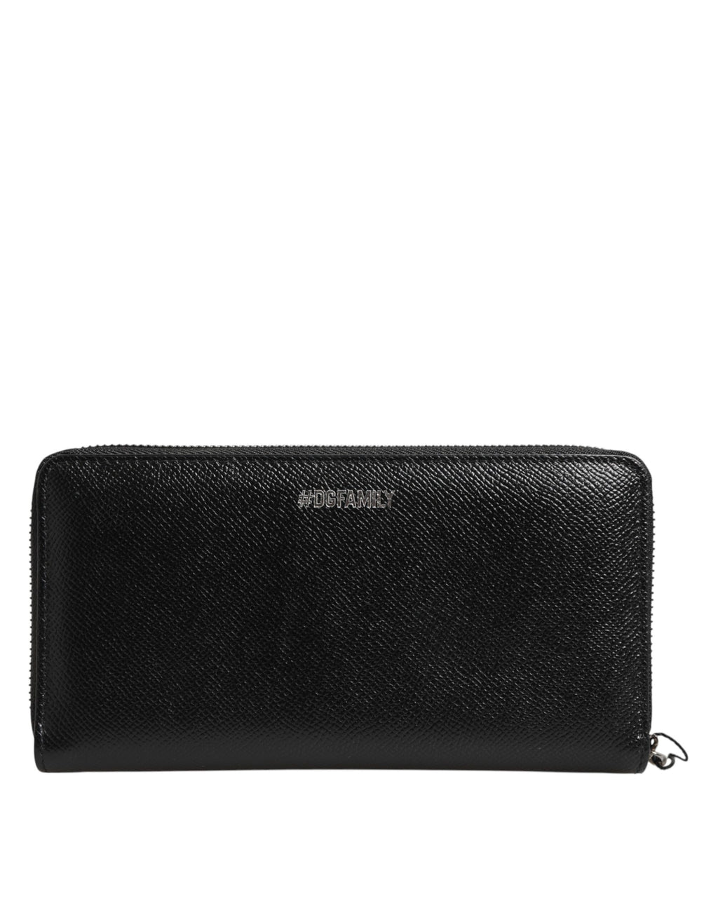 Portafoglio continentale da uomo Dolce & Gabbana in pelle nera con cerniera #DGFAMILY