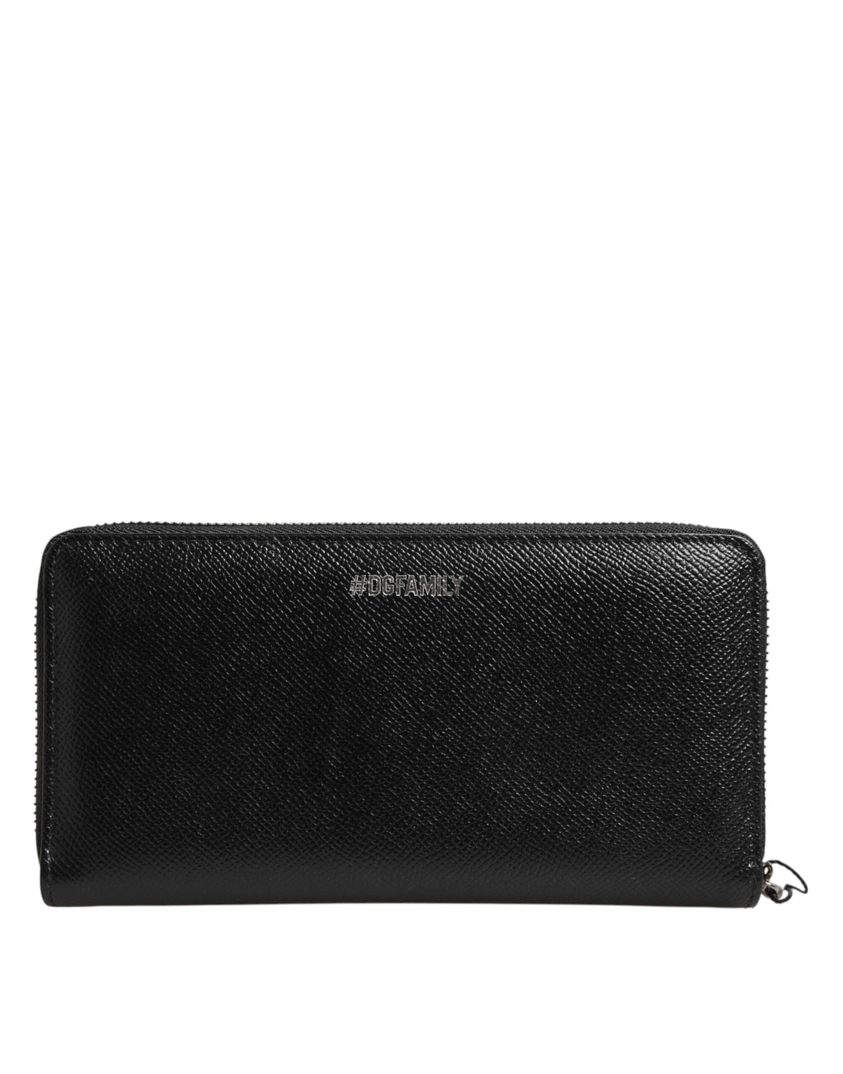 Portafoglio continentale da uomo Dolce & Gabbana in pelle nera con cerniera #DGFAMILY