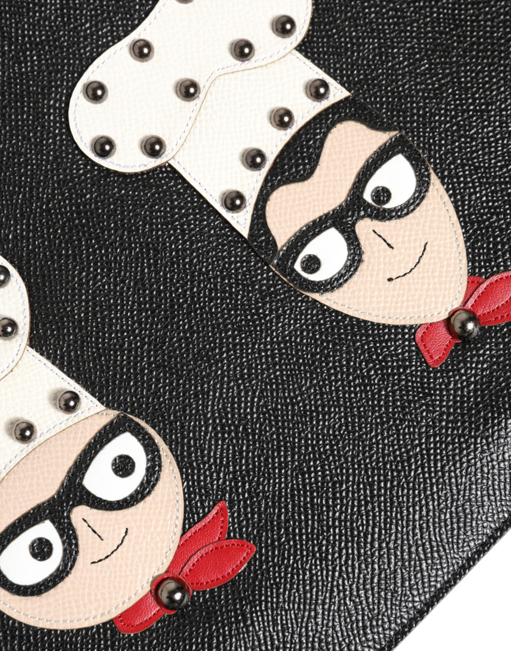 Dolce & Gabbana Borsa Pochette da Uomo in Pelle Nera con Ricami #DGFAMILY