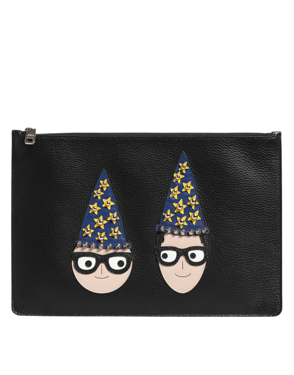 Dolce & Gabbana Busta Clutch da Uomo in Pelle Nera Impreziosita #DGFAMILY