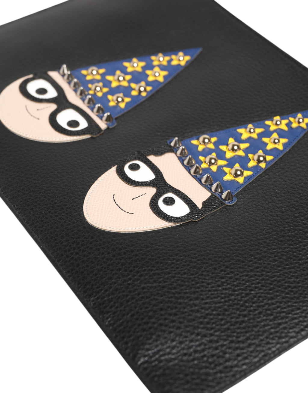 Dolce & Gabbana Busta Clutch da Uomo in Pelle Nera Impreziosita #DGFAMILY