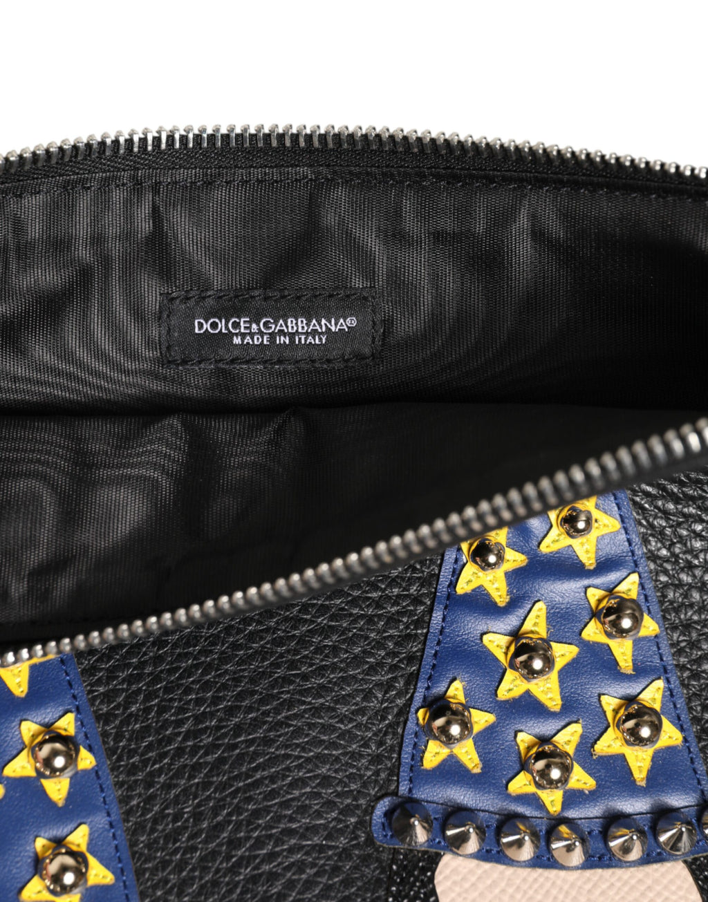 Dolce & Gabbana Busta Clutch da Uomo in Pelle Nera Impreziosita #DGFAMILY