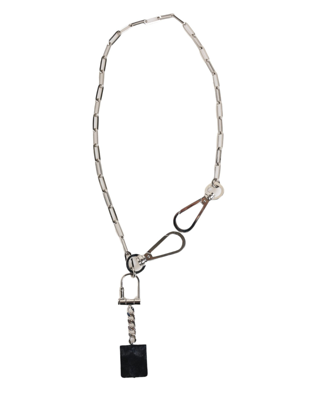 Collana da uomo Dolce & Gabbana con ciondolo a logo DG e catena in metallo color argento