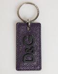 Dolce & Gabbana Portachiavi Uomo Anello in Metallo con Logo in Pelle Viola