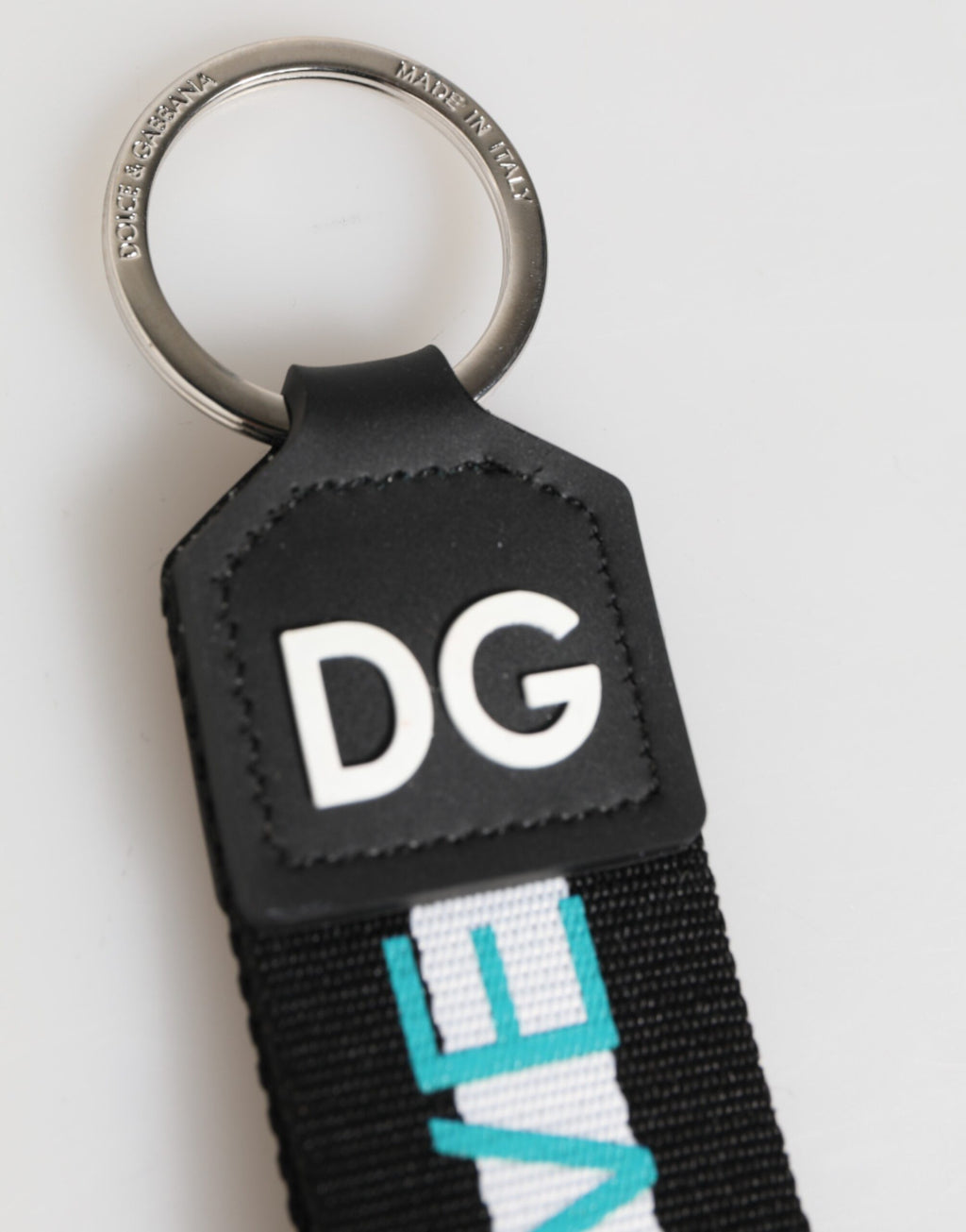 Portachiavi Dolce & Gabbana multicolore con logo in poliestere e ottone