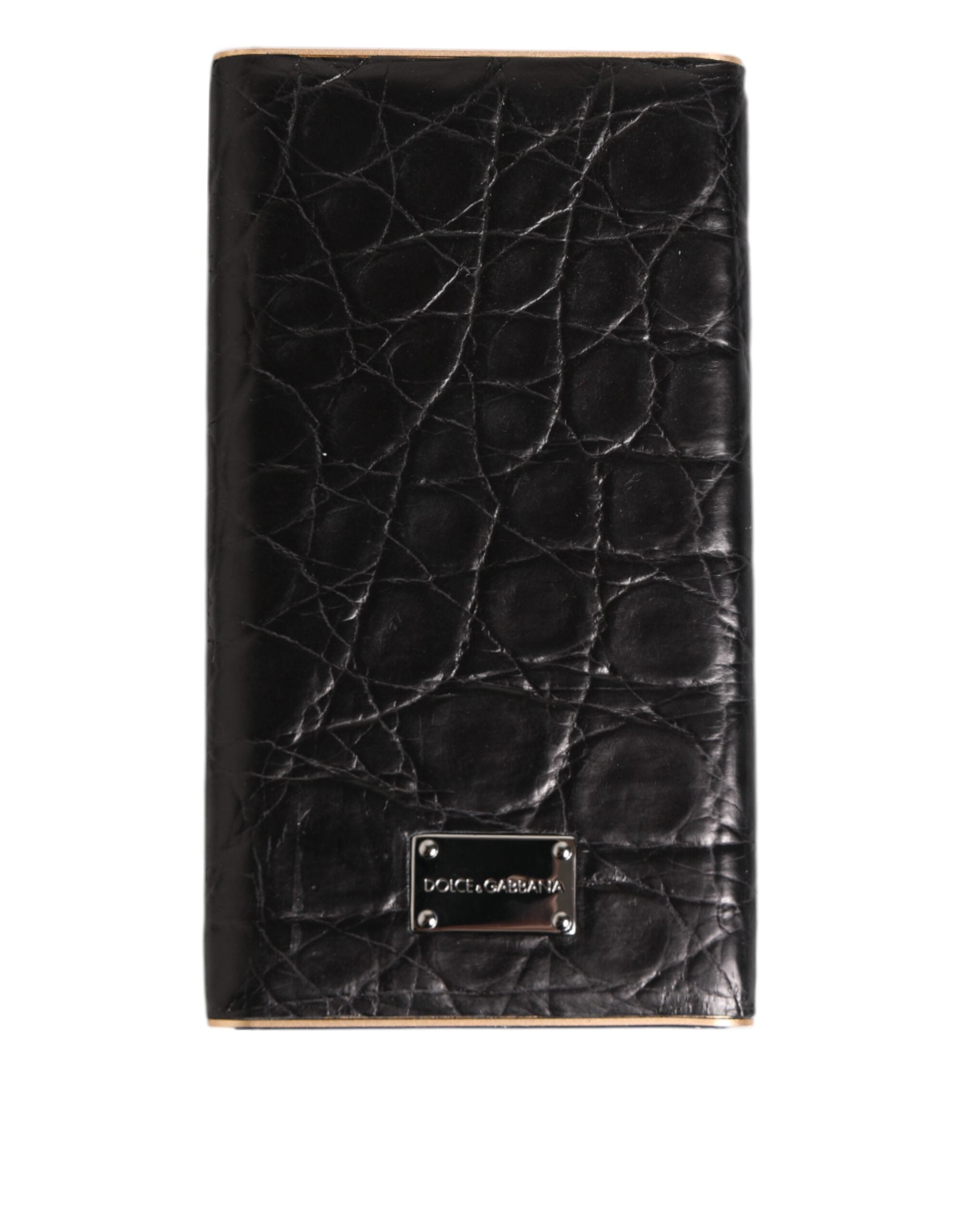 Dolce & Gabbana Caricabatterie Power Bank USB Esotico in Pelle Nera 3000 mAh