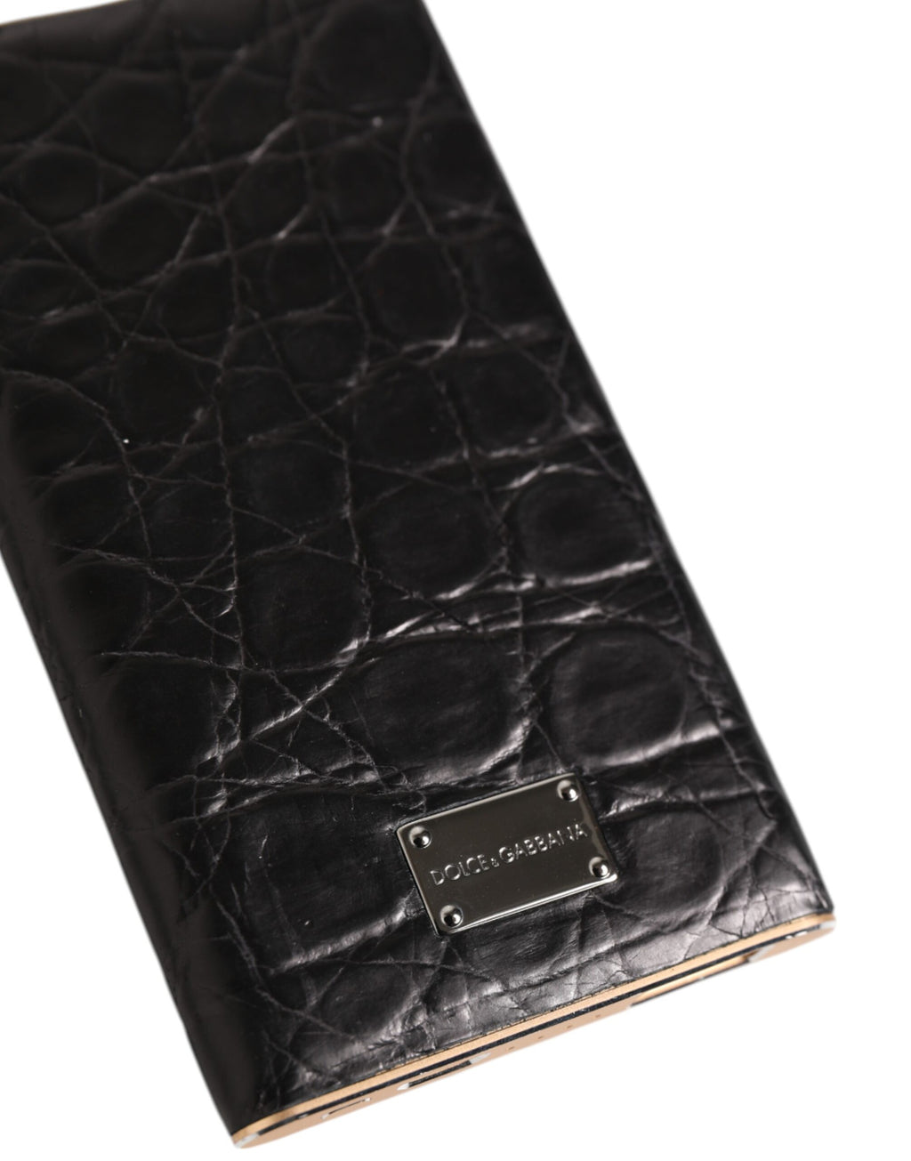 Dolce & Gabbana Caricabatterie Power Bank USB Esotico in Pelle Nera 3000 mAh