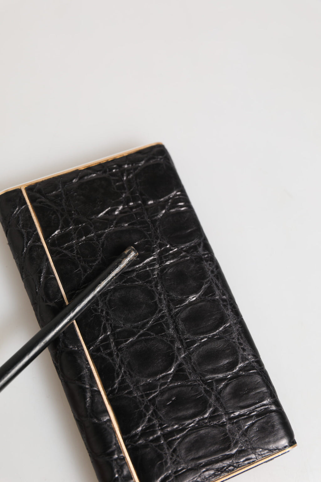 Power bank caricatore USB Dolce & Gabbana in pelle nera goffrata, 3000 mAh