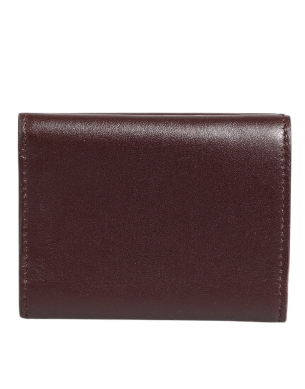 Dolce & Gabbana Portacarte Uomo Trifold in Pelle con Logo Goffrato Marrone Scuro