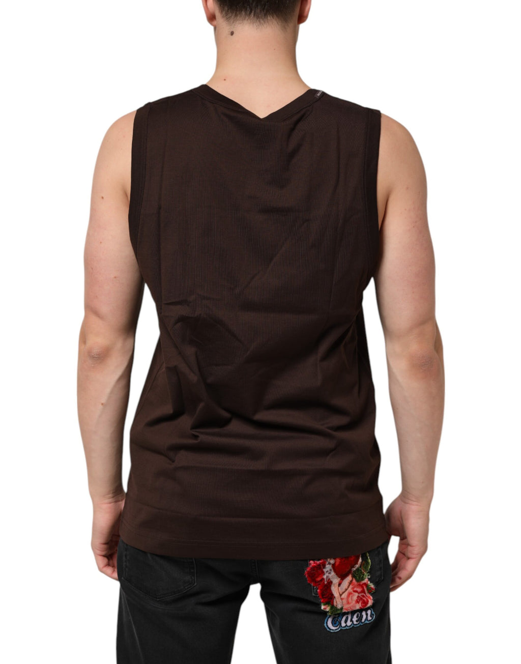 Dolce & Gabbana Canottiera Intima da Uomo Senza Maniche in Cotone Marrone