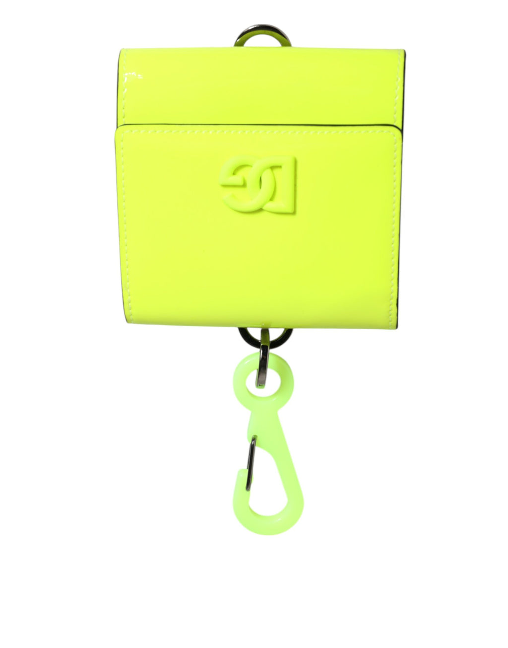 Portacarte a tracolla Dolce & Gabbana giallo verde a libro con logo DG