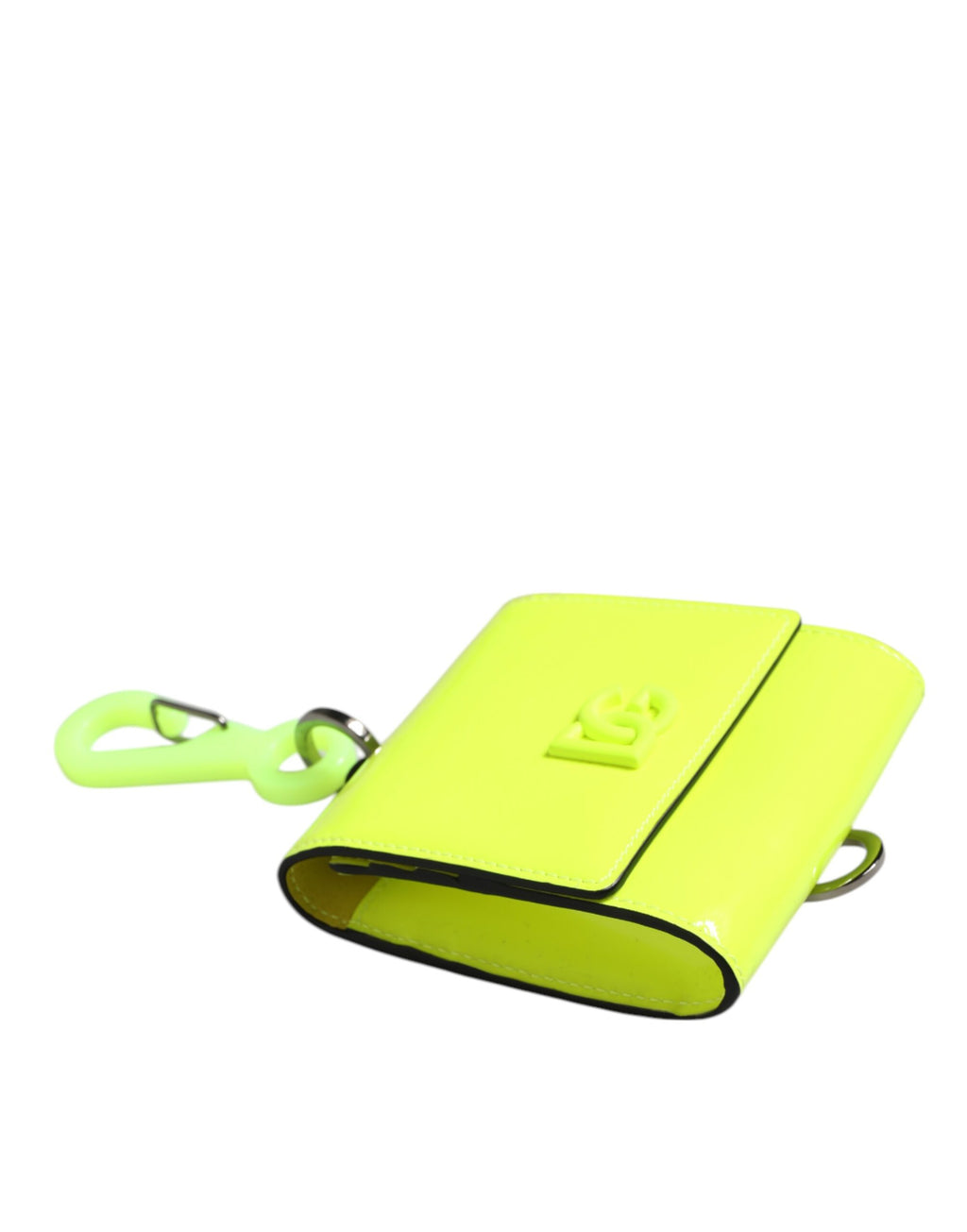 Portacarte a tracolla Dolce & Gabbana giallo verde a libro con logo DG