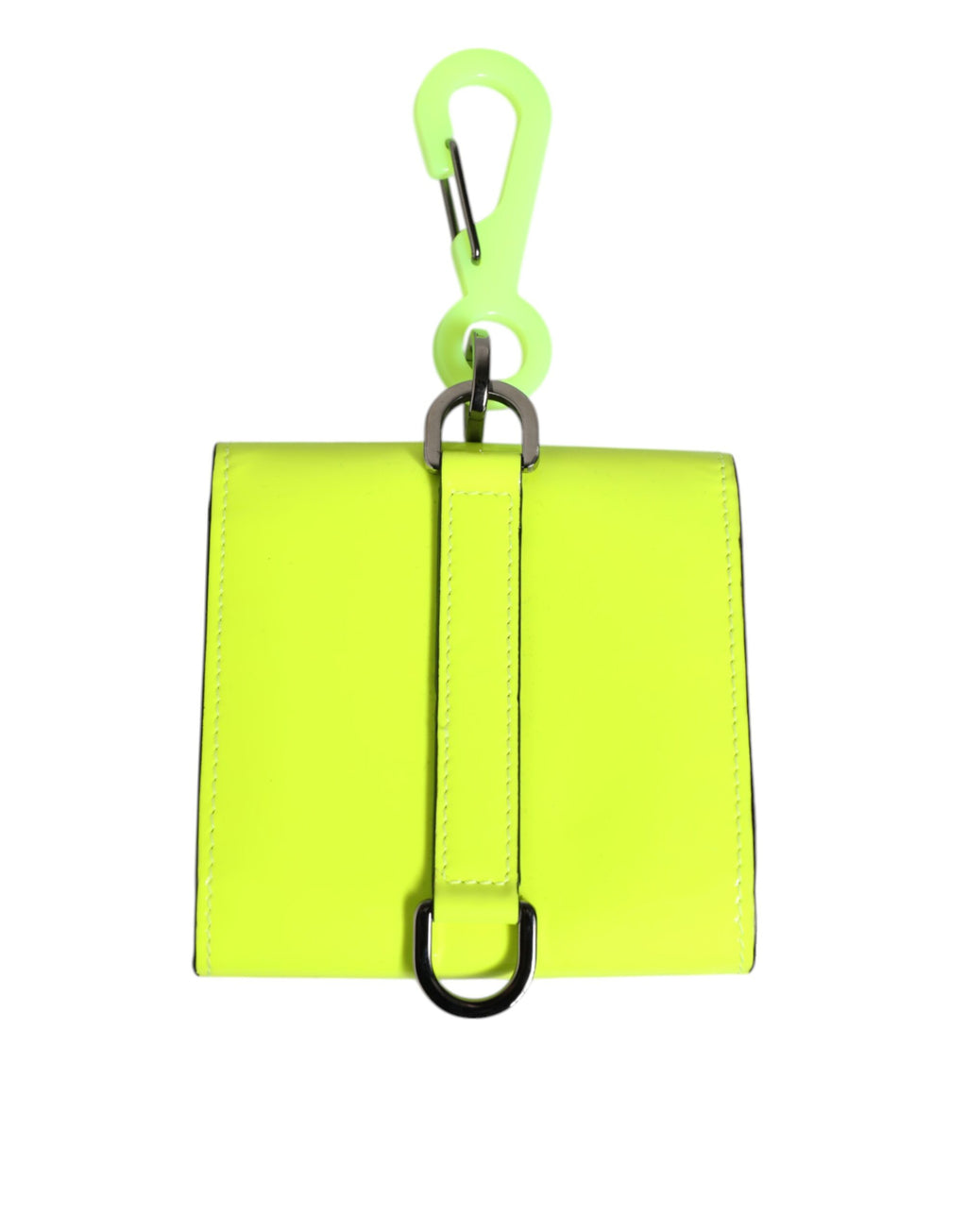 Portacarte a tracolla Dolce & Gabbana giallo verde a libro con logo DG